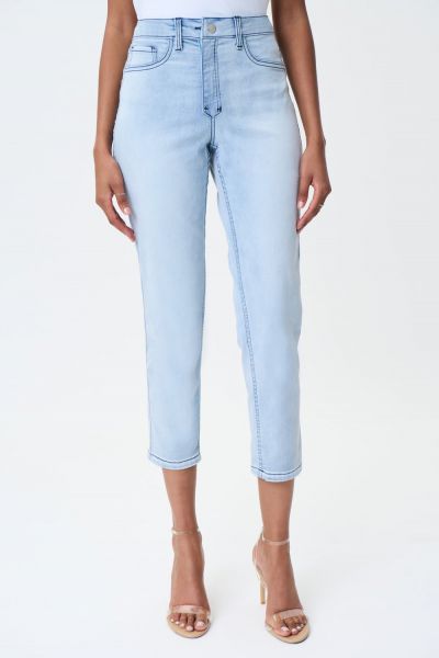 Joseph Ribkoff Light Blue/Multi Reversible Slim Cropped Jeans Style 232939