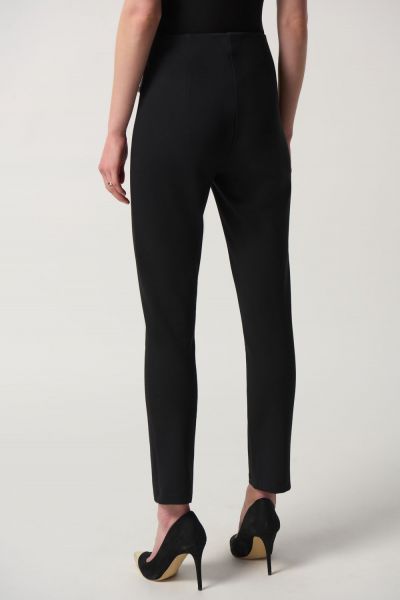 Joseph Ribkoff Black Heavy Knit Slim-Fit Pants Style 233162