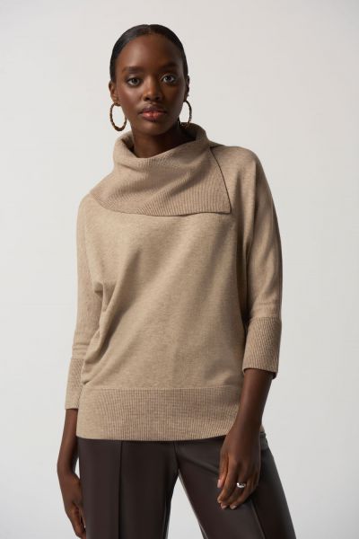 Joseph Ribkoff Latte Mélange Asymmetrical Sweater Style 233955
