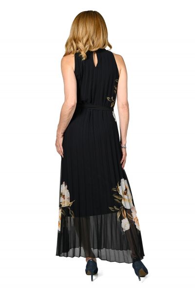 Frank Lyman Black/Beige Floral Print Dress Style 236155