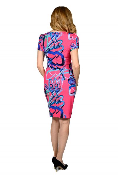 Frank Lyman Fuchsia/Royal Knit Dress Style 236388