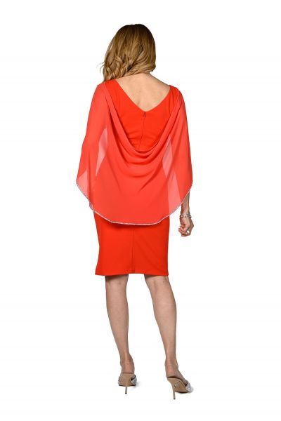 Frank Lyman Cherry Knit Dress with Chiffon Overlay Style 238116