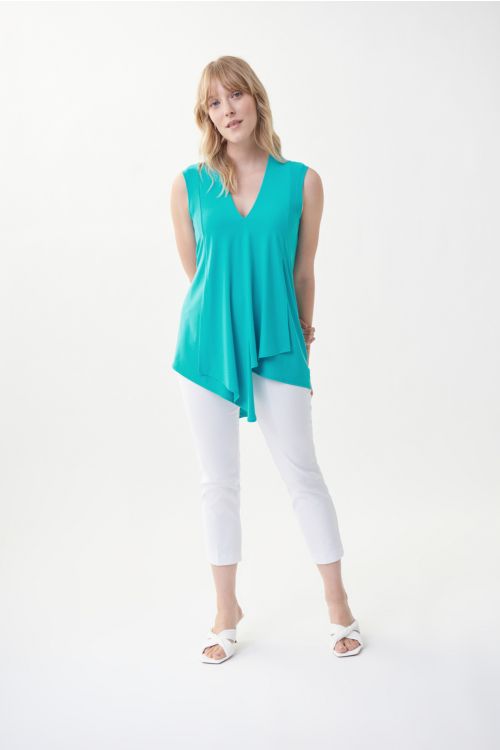 Joseph Ribkoff Aruba Blue Sleeveless V-neck Tunic Style 161060