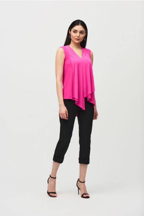 Joseph Ribkoff Ultra Pink Sleeveless V-neck Tunic Style 161060