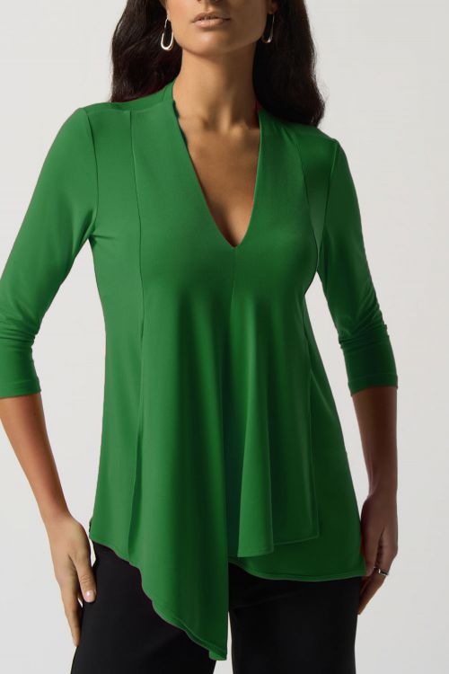 Joseph Ribkoff Kelly Green Asymmetric Tunic Style 161066TT