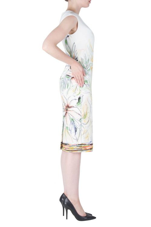 Joseph Ribkoff White/Yellow/Green Dress Style 171658