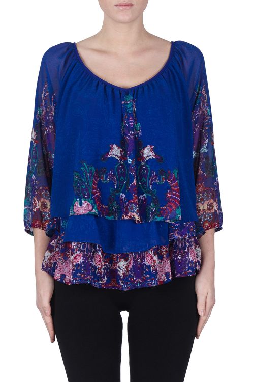 Joseph Ribkoff Blue/Multi Top Style 172640