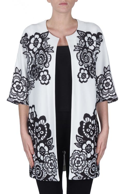 Joseph Ribkoff White/Black Jacket Style 172733