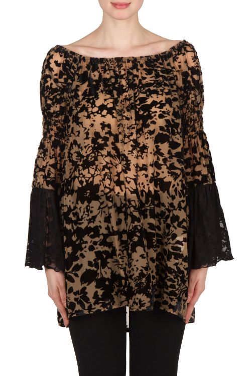 Joseph Ribkoff Taupe/Black Tunic Style 173536