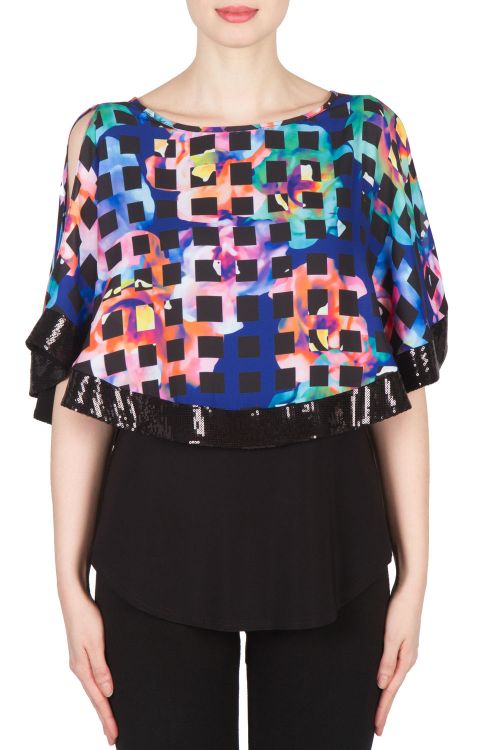 Joseph Ribkoff Black/Multi Top Style 173557