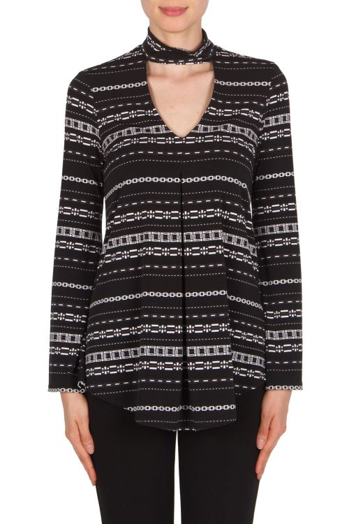 Joseph Ribkoff Black/White/Grey Top Style 174821