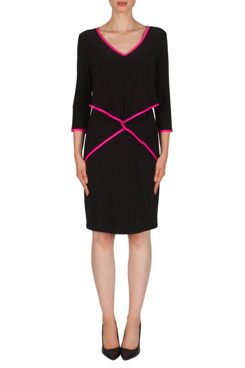 Joseph Ribkoff Black/Pink Dress Style 181031