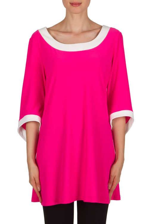 Joseph Ribkoff Neon Pink/Vanilla Tunic Style 181058