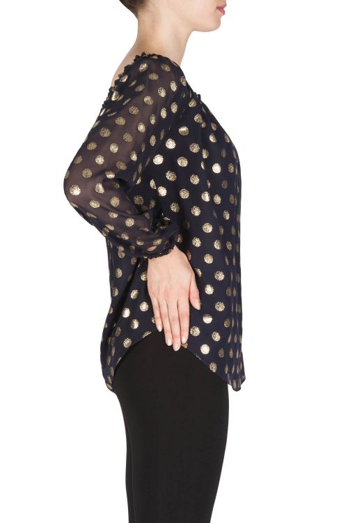 Joseph Ribkoff Midnight Blue/Gold Top Style 181608