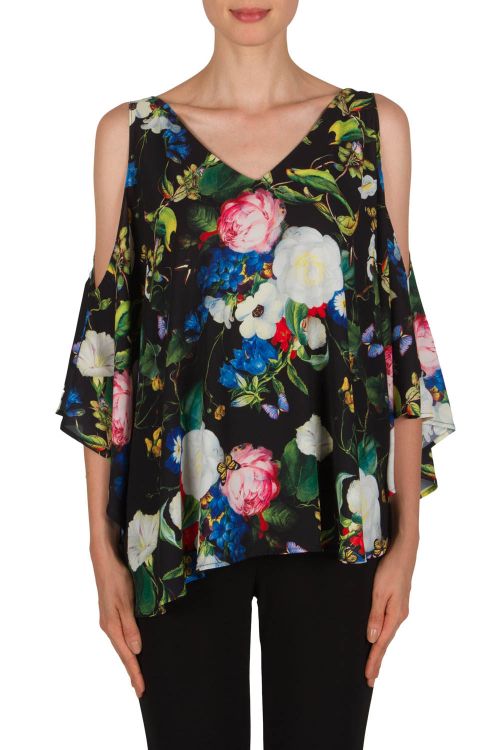 Joseph Ribkoff Black/Multi Top Style 181630