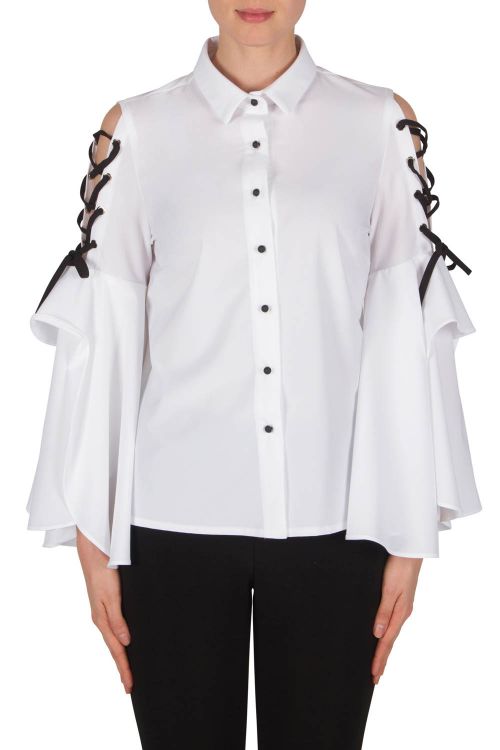 Joseph Ribkoff White/Black Blouse Style 182516