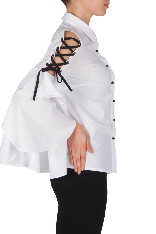 Joseph Ribkoff White/Black Blouse Style 182516