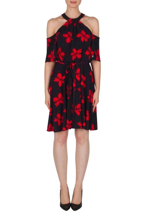 Joseph Ribkoff Navy/Red Dress Style 182563