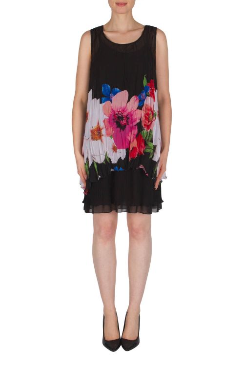 Joseph Ribkoff Black/Red/Multi Dress Style 182600