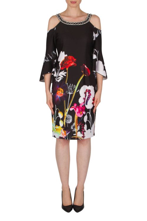 Joseph Ribkoff Black/Multi Dress Style 182704