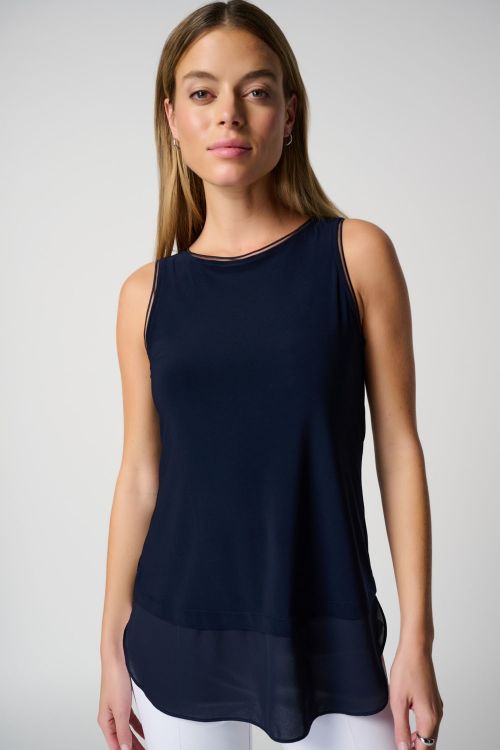 Joseph Ribkoff Midnight Blue Layer Hem Cami Style 183126