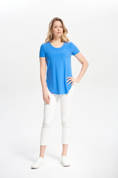 Joseph Ribkoff Aegean Sea Rounded Hem T-Shirt Style 183220