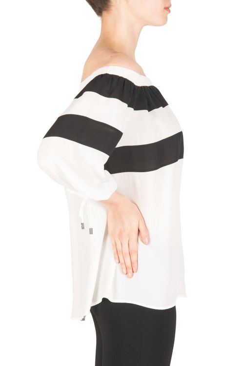 Joseph Ribkoff Off-White/Black Top Style 183281