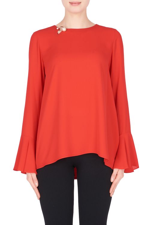 Joseph Ribkoff Lipstick Red Top Style 182282