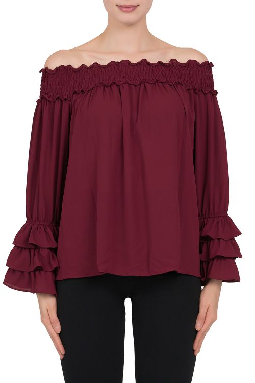 Joseph Ribkoff Cranberry Top Style 183297