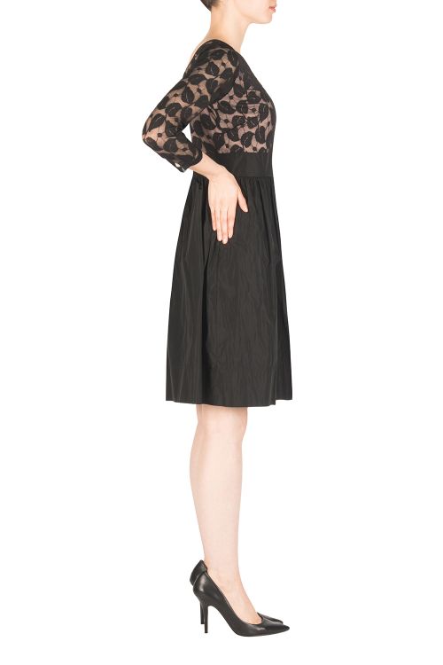 Joseph Ribkoff Black/Dusty Pink Dress Style 183420