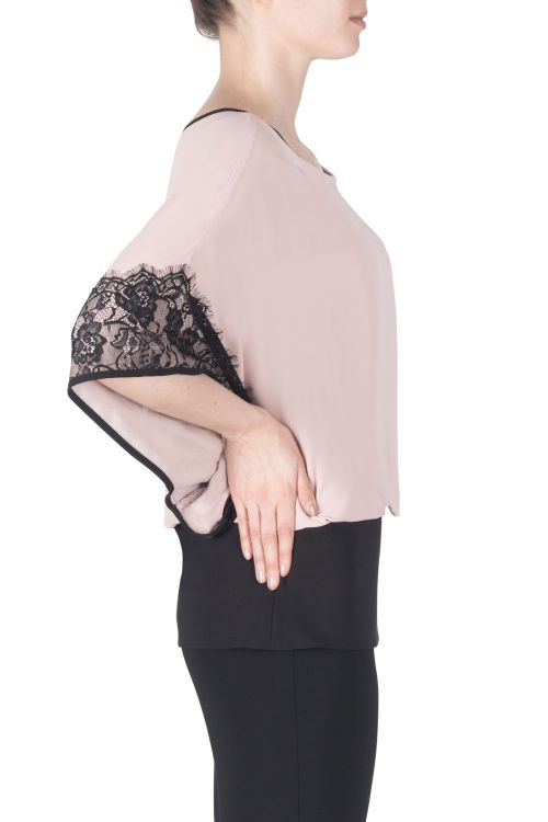 Joseph Ribkoff winter blush/Black Top Style 183508