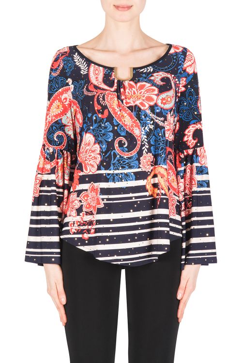 Joseph Ribkoff Multi/Midnight Blue Top Style 183588