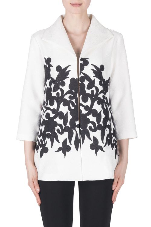 Joseph Ribkoff White/Black Jacket Style 183659