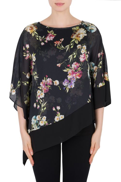 Joseph Ribkoff Black/Multi Tunic Style 184609