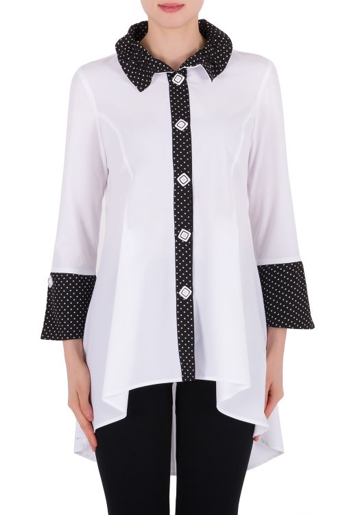 Joseph Ribkoff White/Black Blouse Style 191605