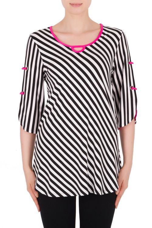 Jospeh Ribkoff Black/White/Neon Pink Top Style 191920