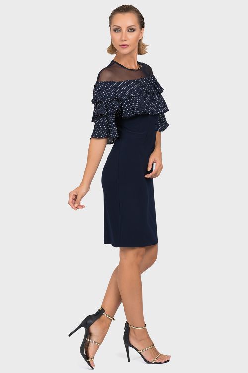 Joseph Ribkoff Midnight Blue/White Dress Style 192601