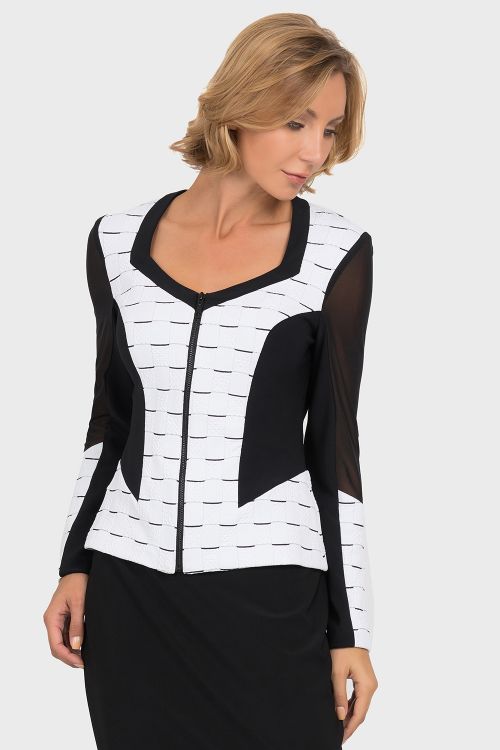 Joseph Ribkoff White/Black Jacket Style 192884