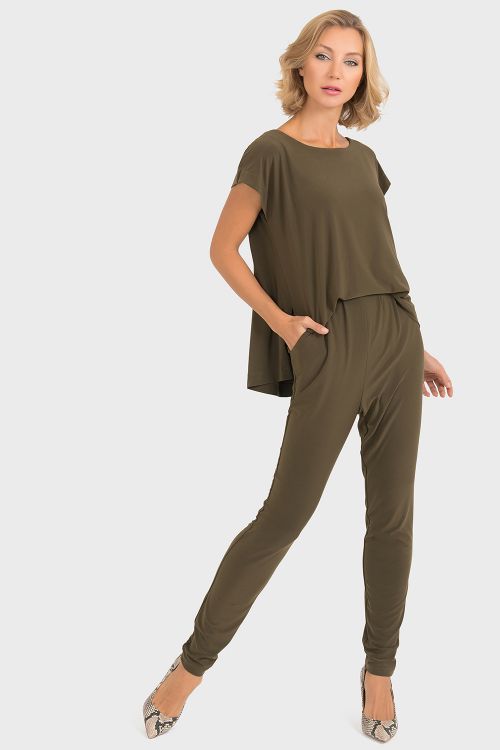 Joseph Ribkoff Khaki Jumpsuit Style 193052 