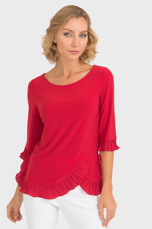 Joseph Ribkoff Lipstick Red Top Style 193256