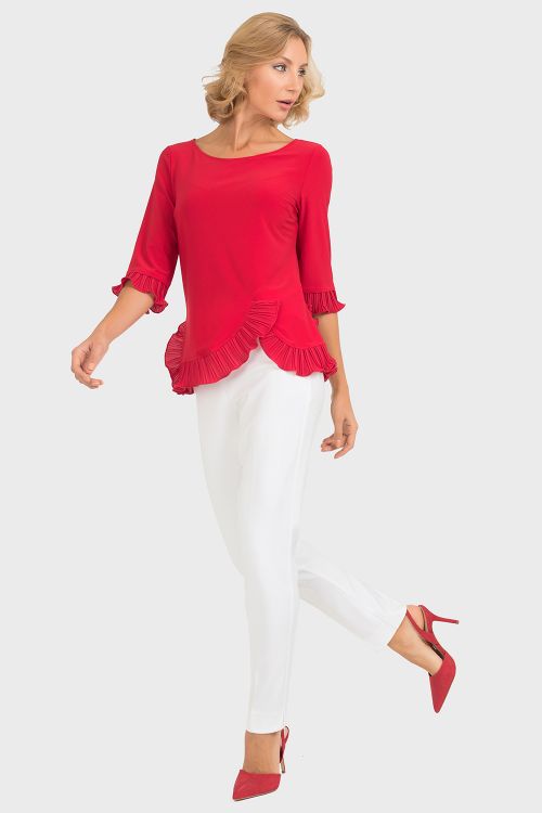 Joseph Ribkoff Lipstick Red Top Style 193256