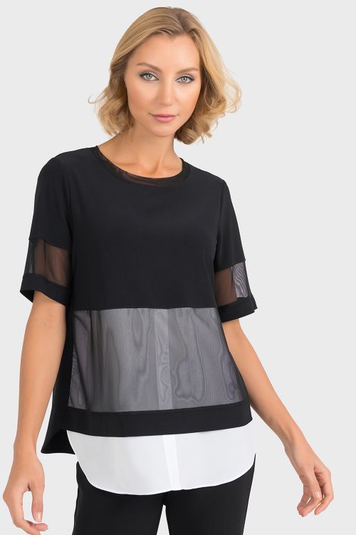 Joseph Ribkoff Black/Off White Top Style 193302