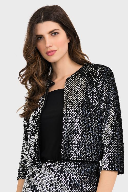 Joseph Ribkoff Black/Silver Bolero Style 194545