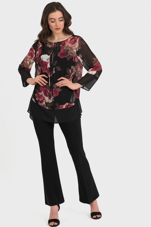 Joseph Ribkoff Black/Multi Tunic Style 194680