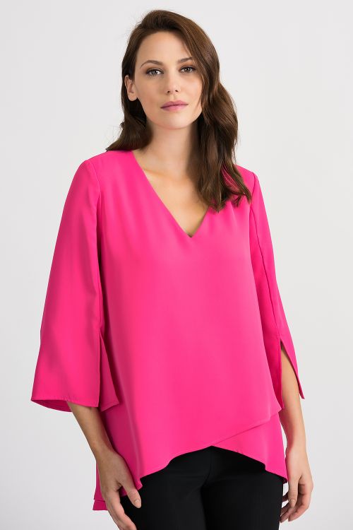 Joseph Ribkoff Hyper Pink Top Style 201085