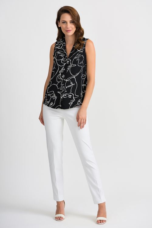 Joseph Ribkoff Black/Vanilla Blouse Style 201111