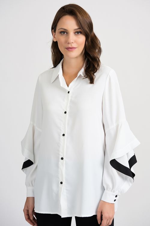 Joseph Ribkoff Vanilla/Black Blouse Style 201148