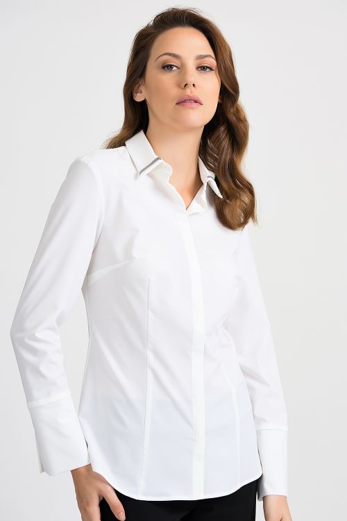 Joseph Ribkoff White Blouse Style 201159