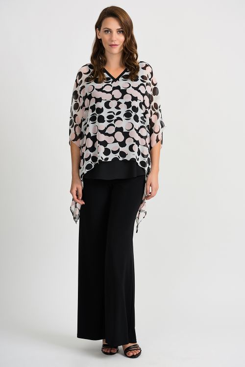 Joseph Ribkoff Vanilla/Black Top Style 201170