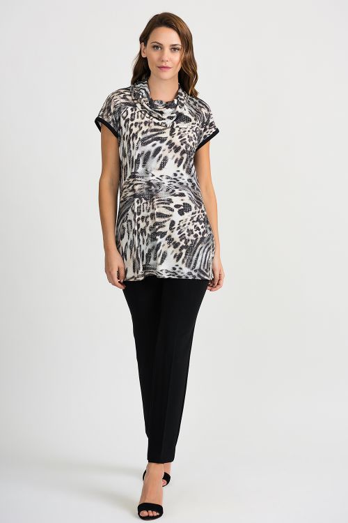 Joseph Ribkoff Off-White/Black/Multi Tunic Style 201172